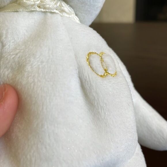 Ty Beanie Baby Mrs. 2001 Bride Beanie Baby with Silver in Fur Excellent Conditon - Picture 7 of 7